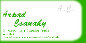 arpad csanaky business card